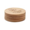Set de 6 sous-verres personnalisés en bambou - BAYIN Matières : bambou Couleurs : bois goodies publicitaire événementiel