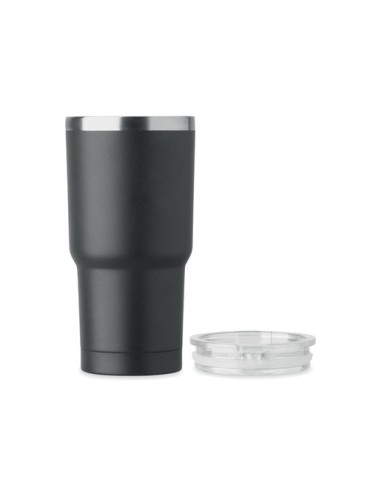 SUM Gobelet double paroi 550ml Matières : acier inoxydable Couleurs : noir impression haute définition
