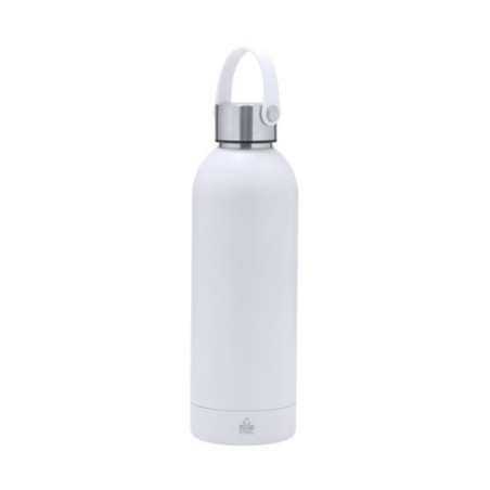 Bidon Éco-responsable Isotherme Thermique Breidy Couleurs : noir Matières : acier inoxydable recyclé impression haute définition