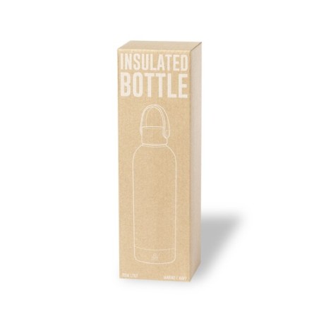 Bidon Éco-responsable Isotherme Thermique Breidy Couleurs : blanc Matières : acier inoxydable recyclé personnalisation sur mesur