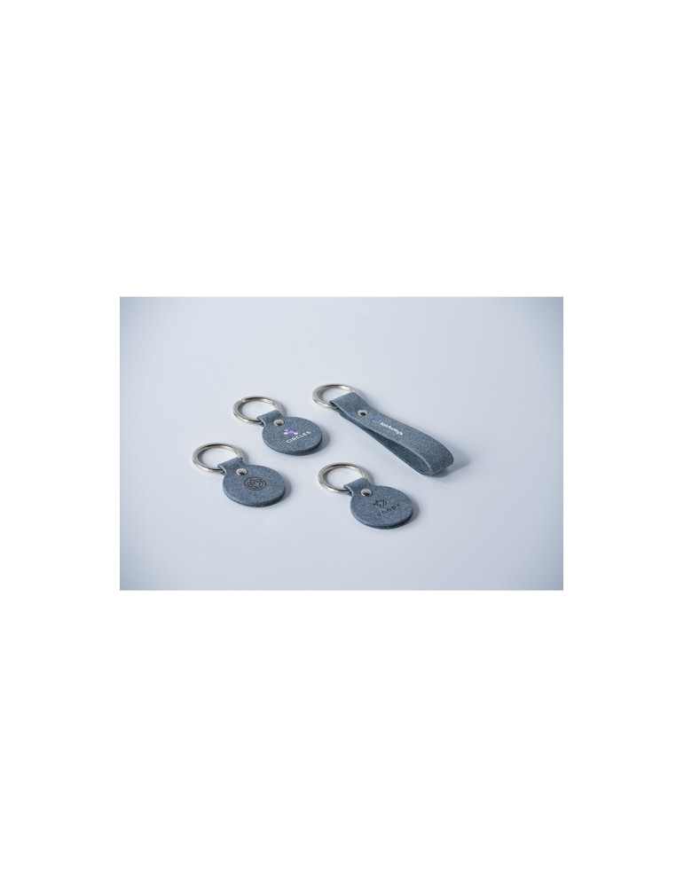 Recycled Denim Textile Keyring Round porte-clés