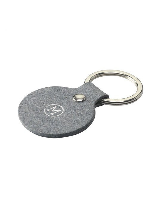 Recycled Denim Textile Keyring Round porte-clés