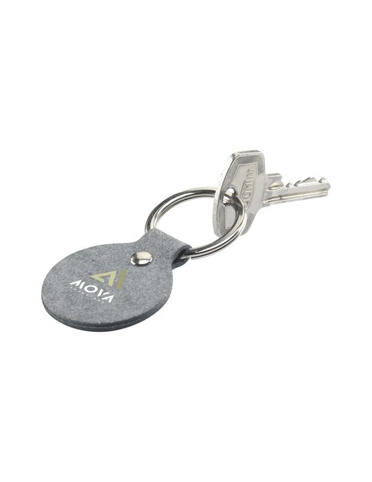 Recycled Denim Textile Keyring Round porte-clés