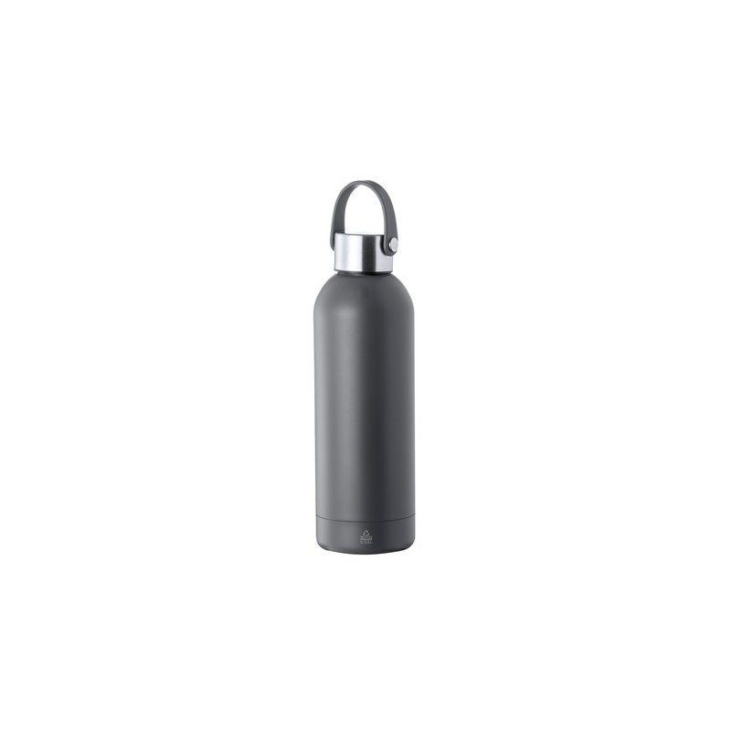 Bidon Éco-responsable Isotherme Thermique Breidy Couleurs : blanc Matières : acier inoxydable recyclé marquage couleur éclatante