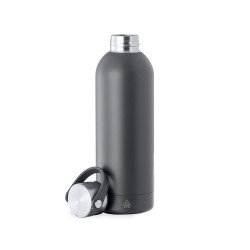 Bidon Éco-responsable Isotherme Thermique Breidy Couleurs : gris Matières : acier inoxydable recyclé personnalisation rapide en 
