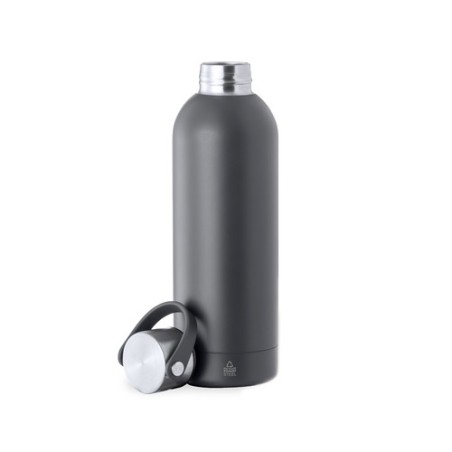 Bidon Éco-responsable Isotherme Thermique Breidy Couleurs : bleu marine Matières : acier inoxydable recyclé accessoire événement