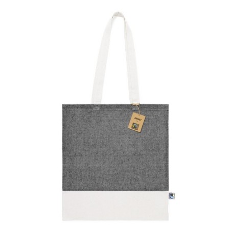 Sac de Shopping Éthique Personnalisé en Coton Pas Cher - Annet Fairtrade Matières : coton Couleurs : noir cadeau affaires élégan