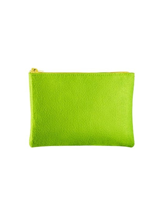 Trousse de voyage en feutrine Matières : PET recyclé Couleurs : gris chiné personnalisable avec votre logo