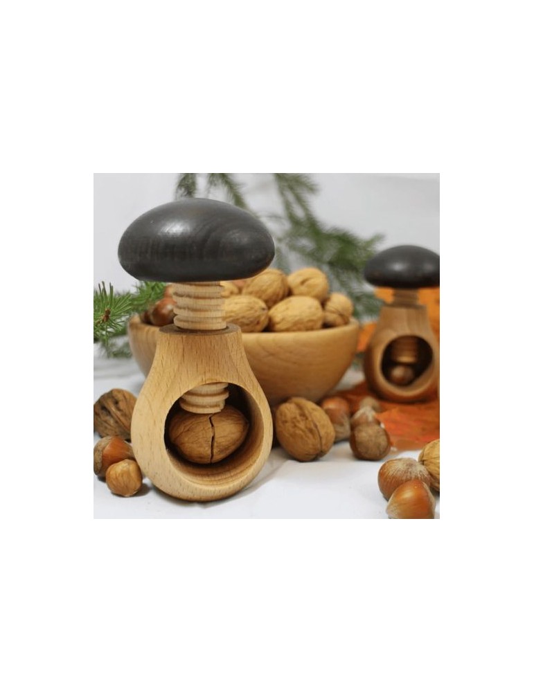Casse-noix champignon Matières : bois Couleurs : naturel cadeau entreprise pas cher