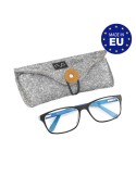 Etui à lunettes en feutrine Matières : PET recyclé Couleurs : gris chiné