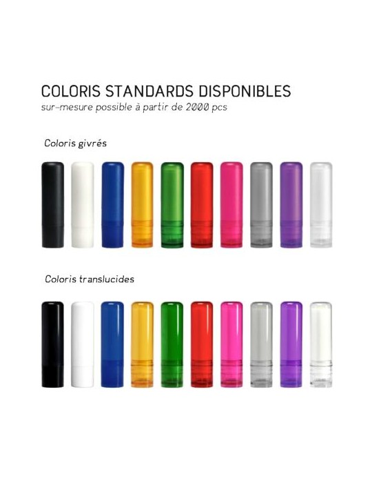 Stick vegan - Baume à lèvres naturel Matières : plastique Couleurs : rouge marquage laser ultra précis