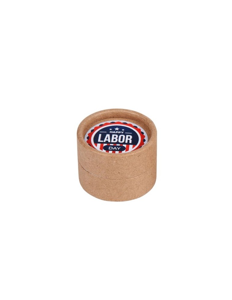 Mini baume à lèvres en carton Matières : carton Couleurs : naturel personnalisable avec votre logo