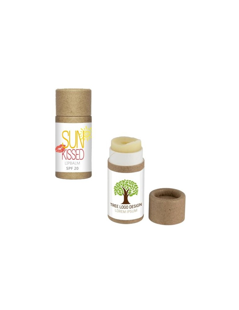 Mini stick à lèvres en carton Matières : carton Couleurs : naturel cadeau entreprise pas cher