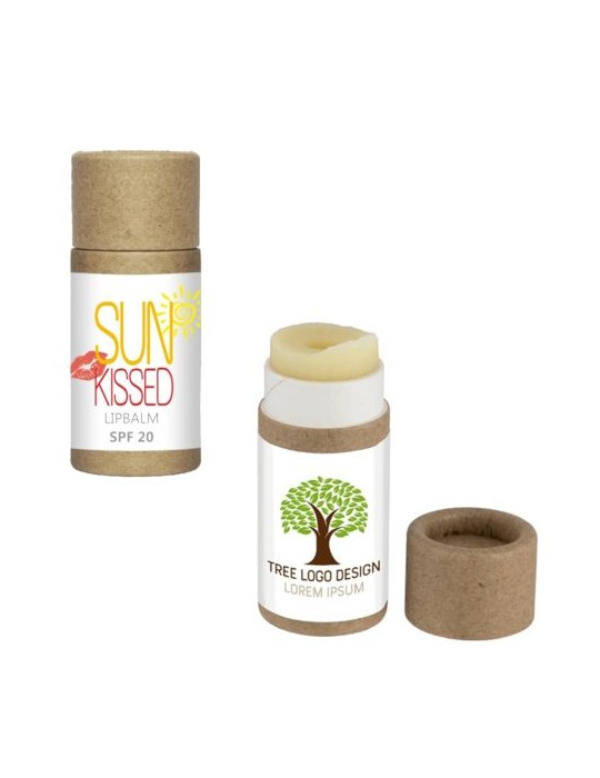 Mini stick à lèvres en carton Matières : carton Couleurs : naturel cadeau entreprise pas cher