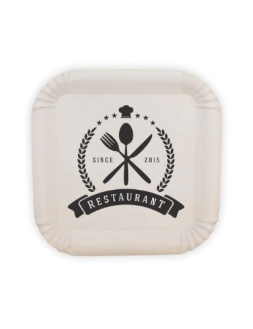 Assiette en carton carrée Matières : carton Couleurs : blanc 2