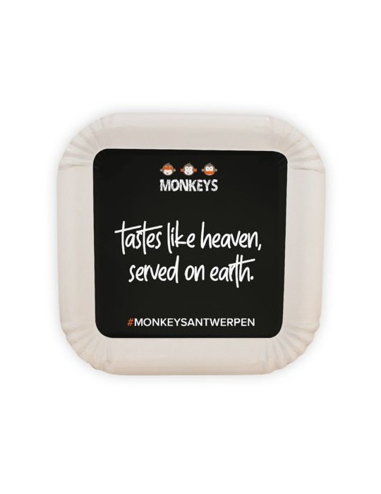 Assiette en carton carrée Matières : carton Couleurs : blanc goodies publicitaire événementiel