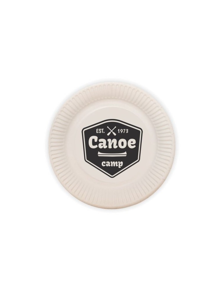 Grande assiette en carton Matières : carton Couleurs : blanc personnalisable avec votre logo