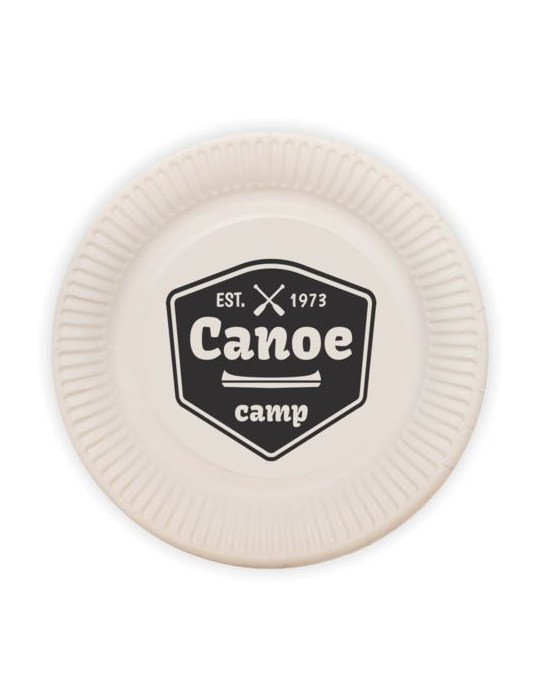 Grande assiette en carton Matières : carton Couleurs : blanc personnalisable avec votre logo
