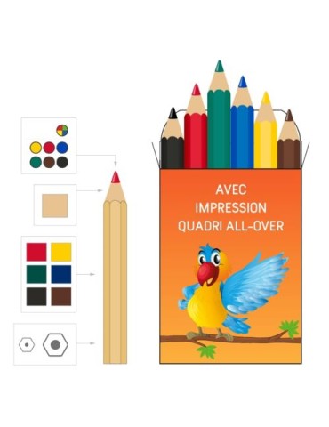 Set de 6 crayons de couleur EU Matières : bois Couleurs : naturel 2