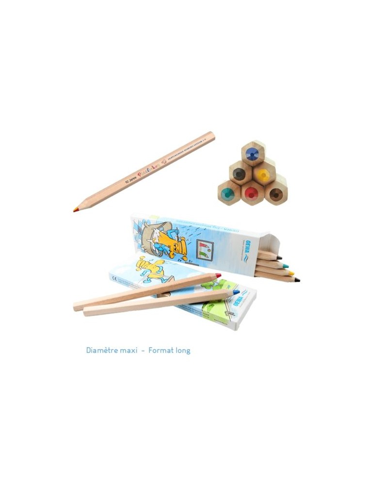 Set de 6 crayons de couleur EU Matières : bois Couleurs : naturel goodies publicitaire événementiel