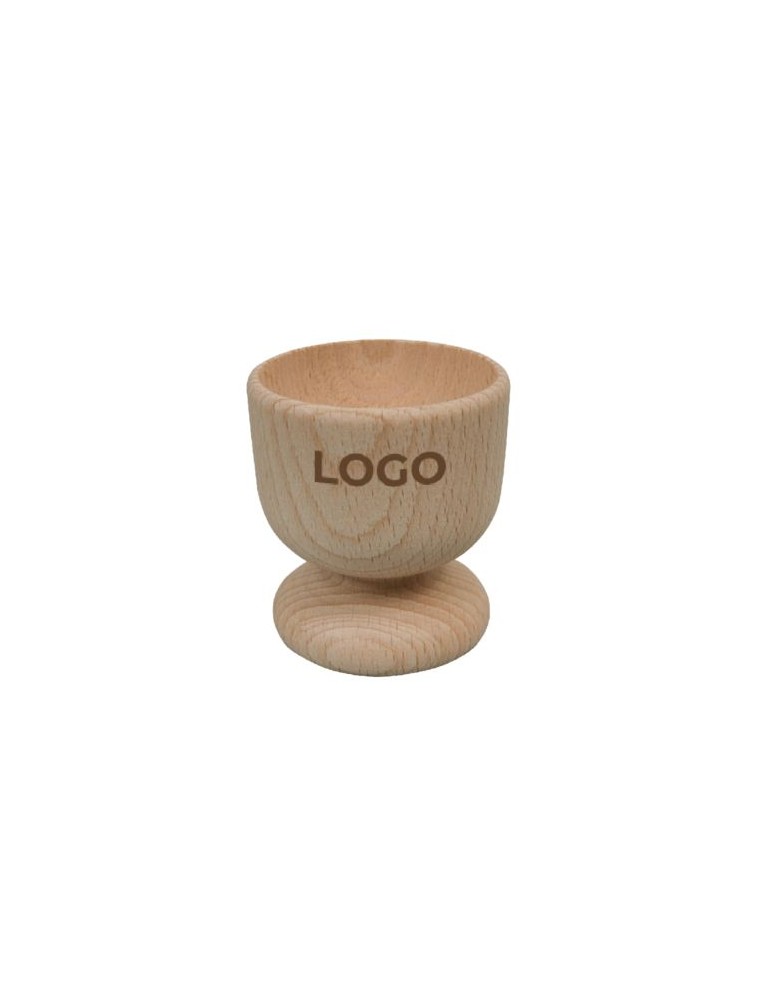 Coquetier en bois Matières : bois Couleurs : naturel personnalisable avec votre logo