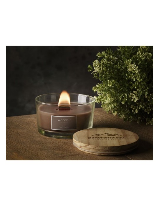 Wooosh Flame Scented Candle Dark Amber