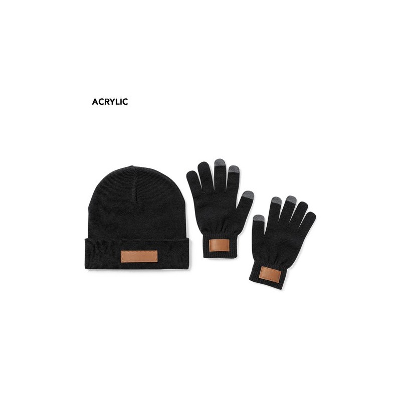 Set Prasan : Gants et Bonnet Tactile Uniques Personnalisables cadeau entreprise pas cher