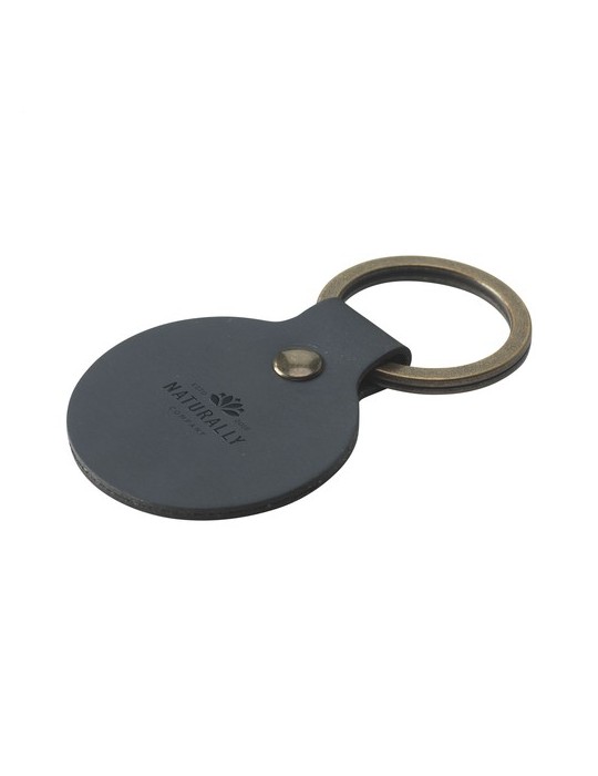 Recycled Leather Keyring Round porte-clés