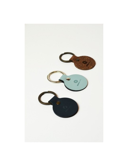 Recycled Leather Keyring Round porte-clés