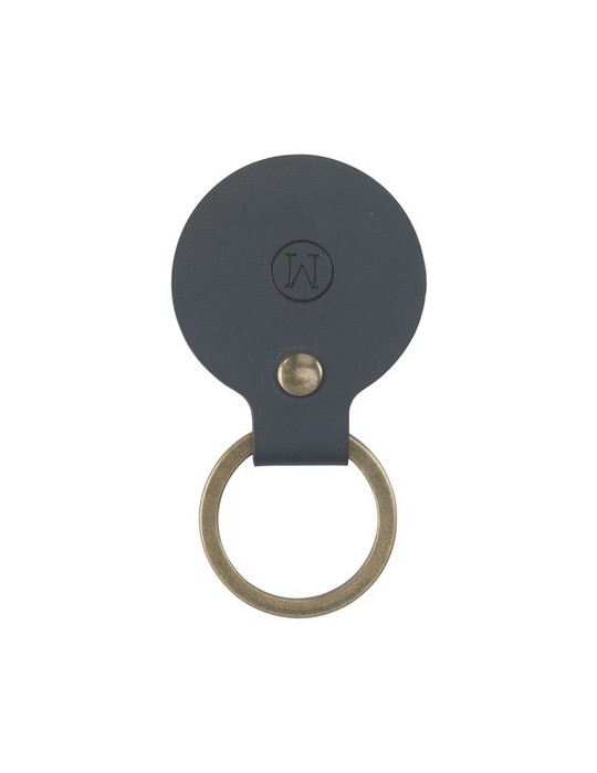 Recycled Leather Keyring Round porte-clés