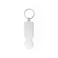 Porte-Clés Monnaie Éco-responsable Pratique Personnalisé Talgun Matières : aluminium recyclé  Couleurs : argenté