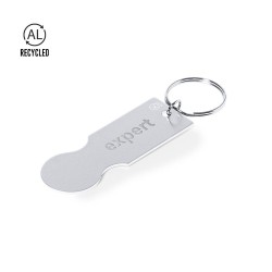 Porte-Clés Monnaie Éco-responsable Pratique Personnalisé Talgun Matières : aluminium recyclé  Couleurs : argenté 2
