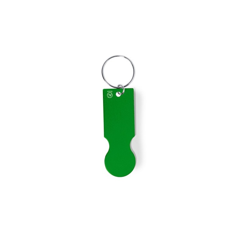 Porte-Clés Monnaie Éco-responsable Pratique Personnalisé Talgun Matières : aluminium recyclé  Couleurs : vert personnalisable av