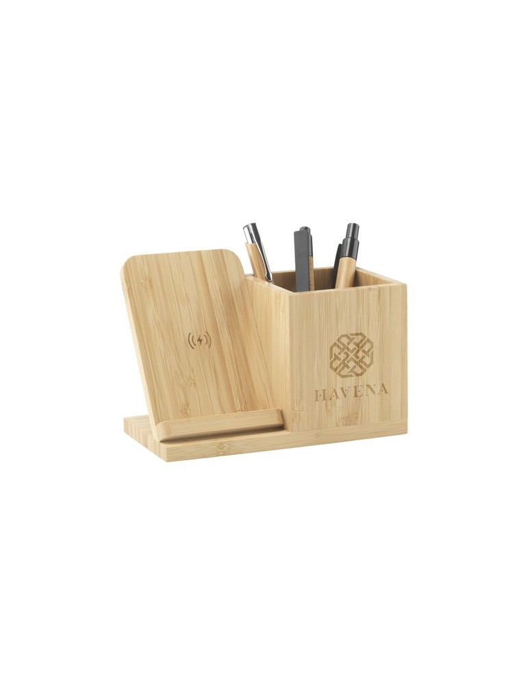Bamboo Boss 15W support de charge/porte-stylo