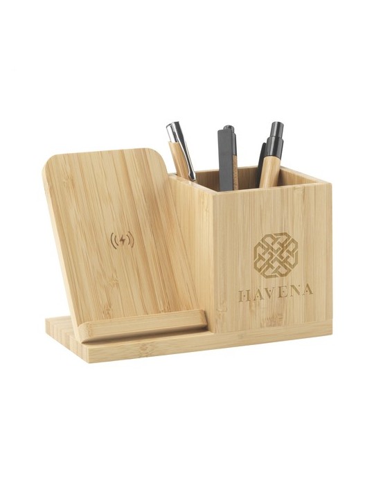 Bamboo Boss 15W support de charge/porte-stylo