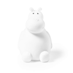 Tirelire Éco-responsable Personnalisée Hippo - Un cadeau ludique Matières : PVC Couleurs : blanc impression logo haute qualité