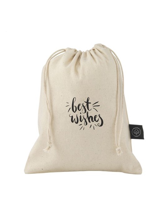 Gift Pouch Naturel GRS Recycled Cotton (150 g/m²) S