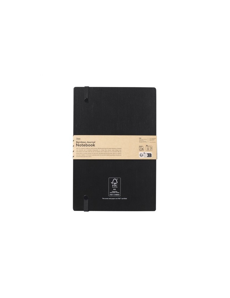 Bamboo Journal Naked Spine Notebook Black A5