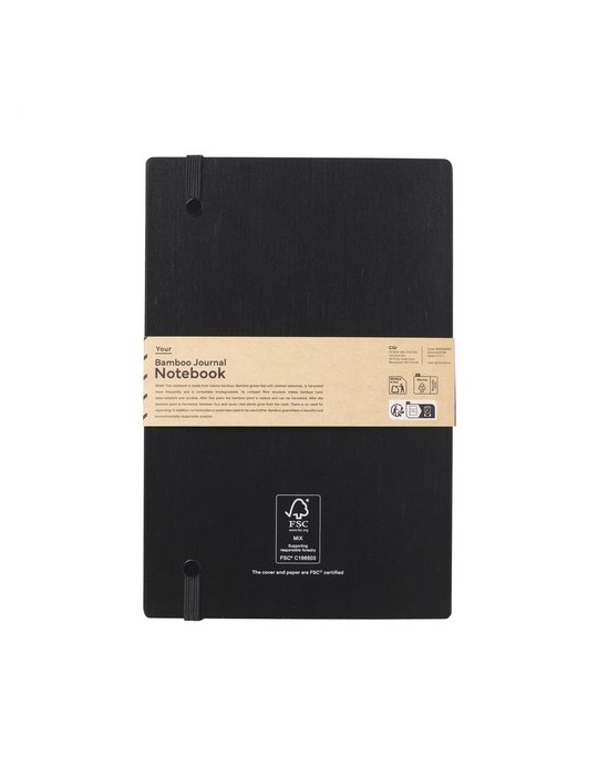 Bamboo Journal Naked Spine Notebook Black A5