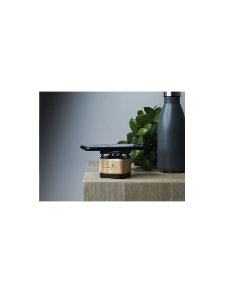 Bamboo Block Speaker avec chargeur sans fil