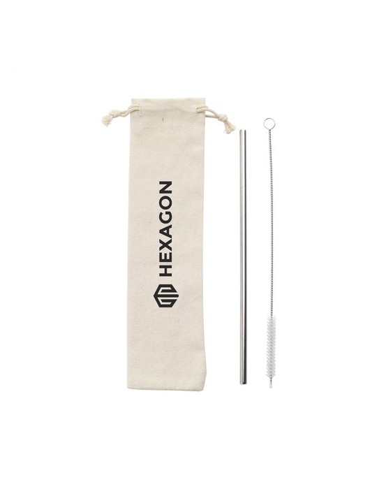 Reusable 1 piece ECO Straw Set paille acier inoxydable