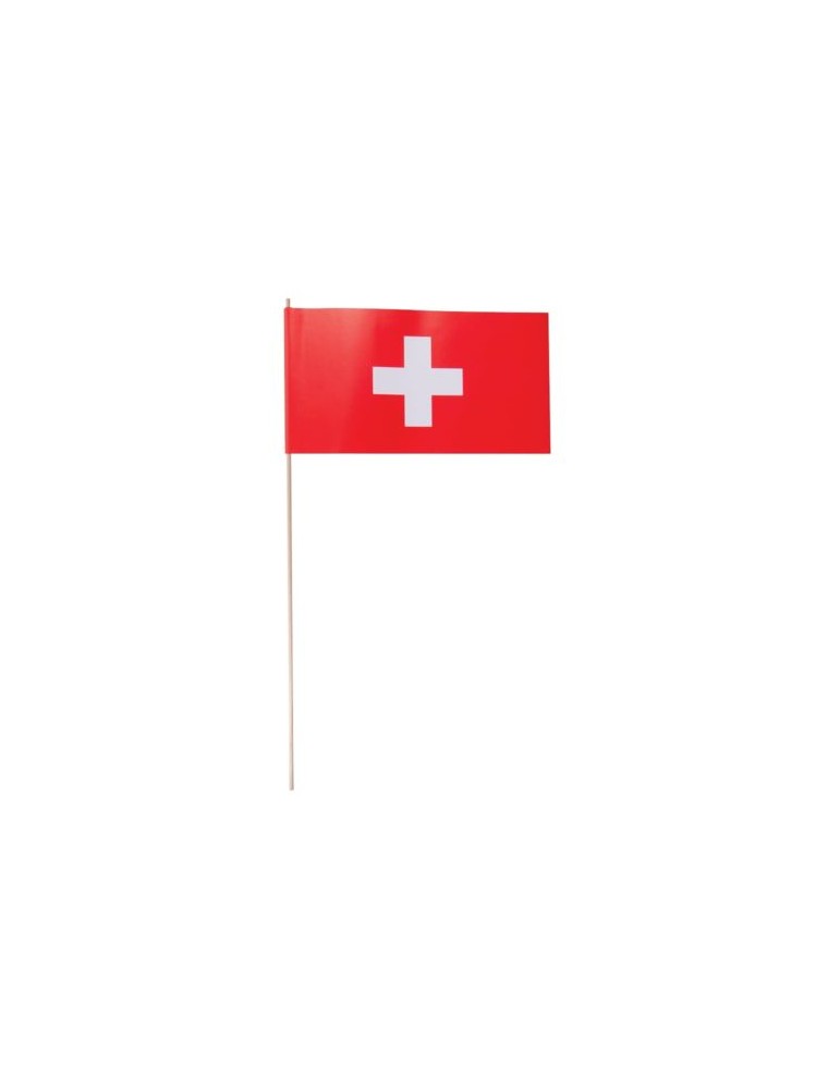 Petit drapeau Suisse Matières : papier Couleurs : blanc personnalisable avec votre logo
