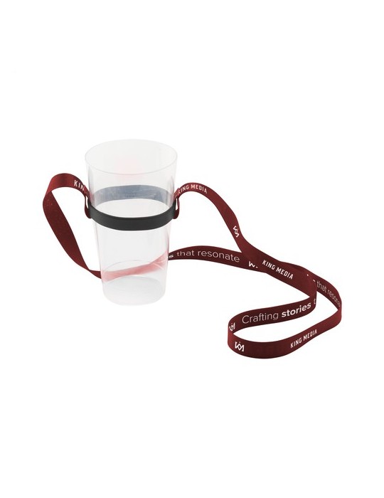 Lanyard Sublimation RPET 1,5 cm avec porte-gobelet