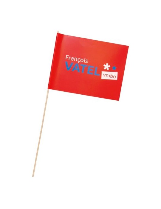 Petit drapeau en papier 20x15cm Matières : papier Couleurs : blanc personnalisable avec votre logo