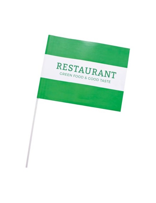 Grand drapeau en papier 40x30cm Matières : papier Couleurs : blanc personnalisable avec votre logo