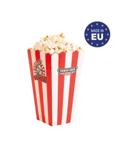 Pot à popcorn (moyen) Matières : carton Couleurs : blanc