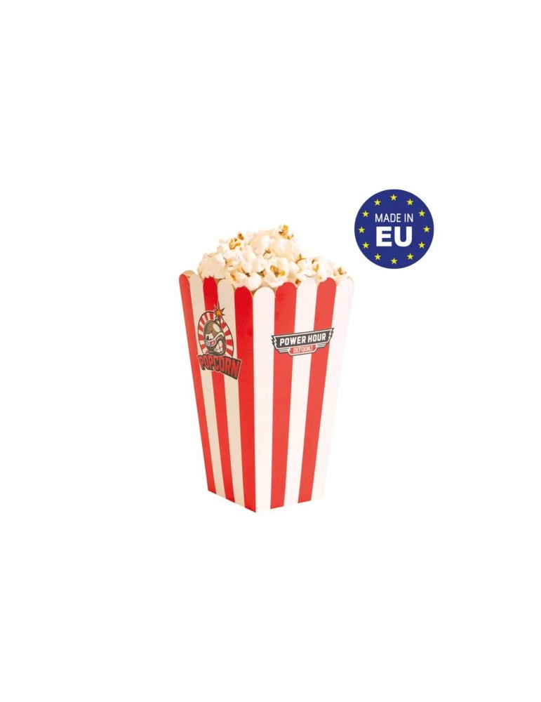 Pot à popcorn (moyen) Matières : carton Couleurs : blanc