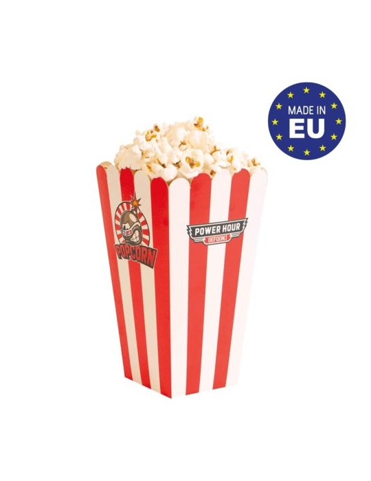 Pot à popcorn (moyen) Matières : carton Couleurs : blanc