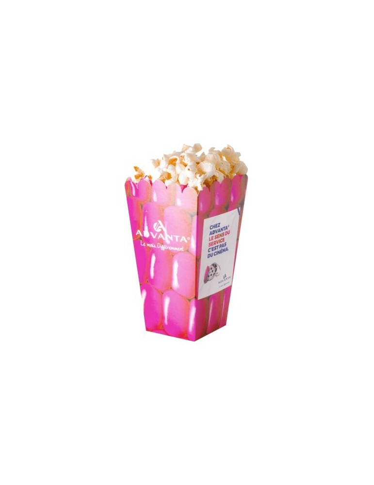 Pot à popcorn (moyen) Matières : carton Couleurs : blanc cadeau entreprise pas cher