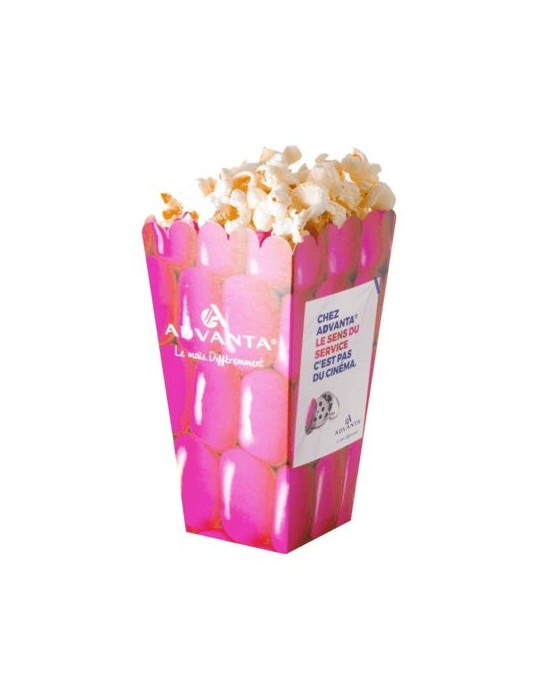 Pot à popcorn (moyen) Matières : carton Couleurs : blanc cadeau entreprise pas cher